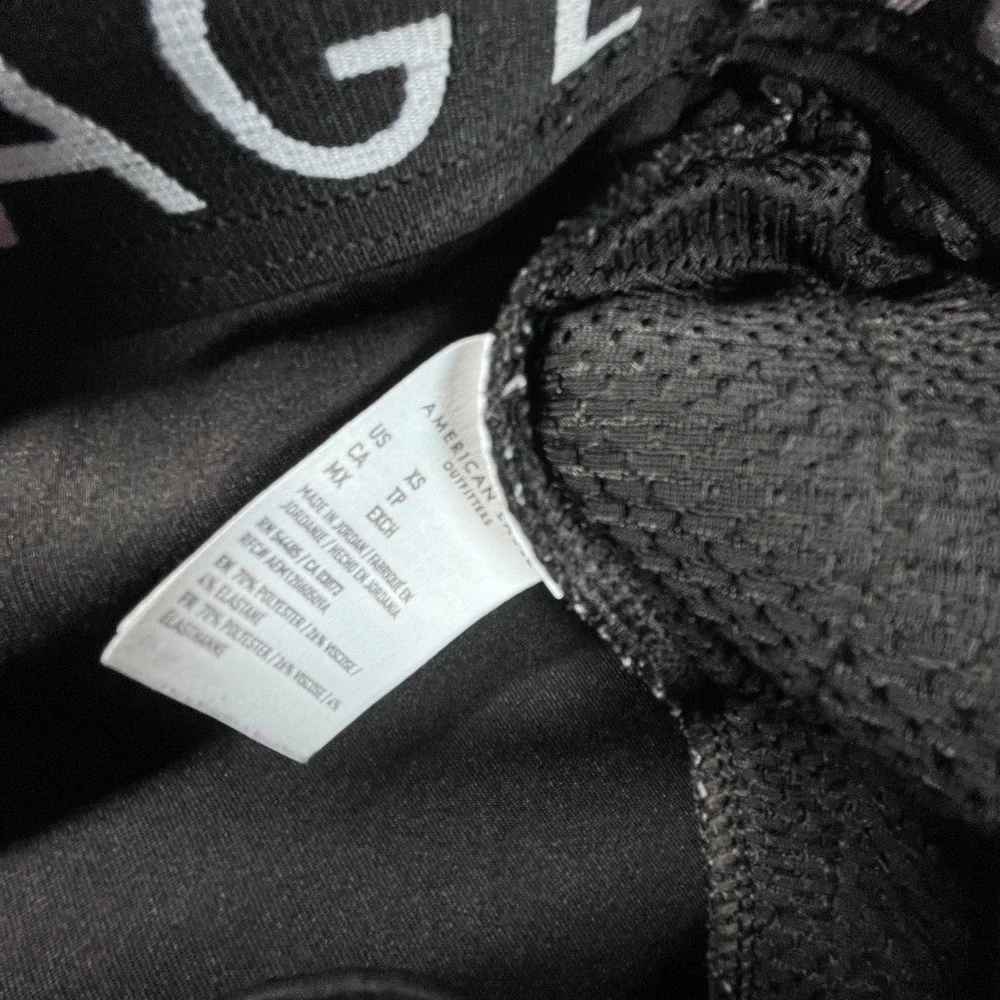 American Eagle Outfitters Jogger Pants Mens XS Black Logo Stretch Performance